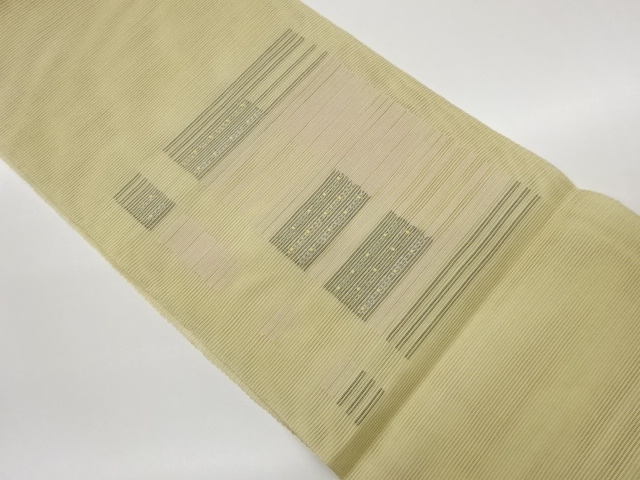 Gauze Nagoya obi with square and horizontal stripe pattern
